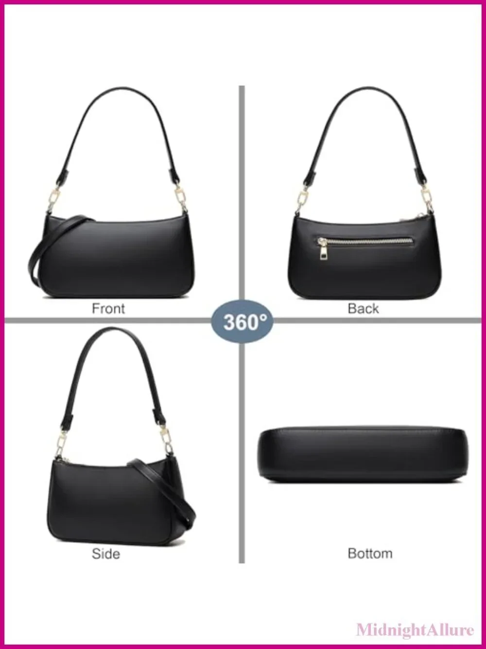 Vegan Leather Hobo Shoulder Bag Crossbody Purse with Removable Strap
